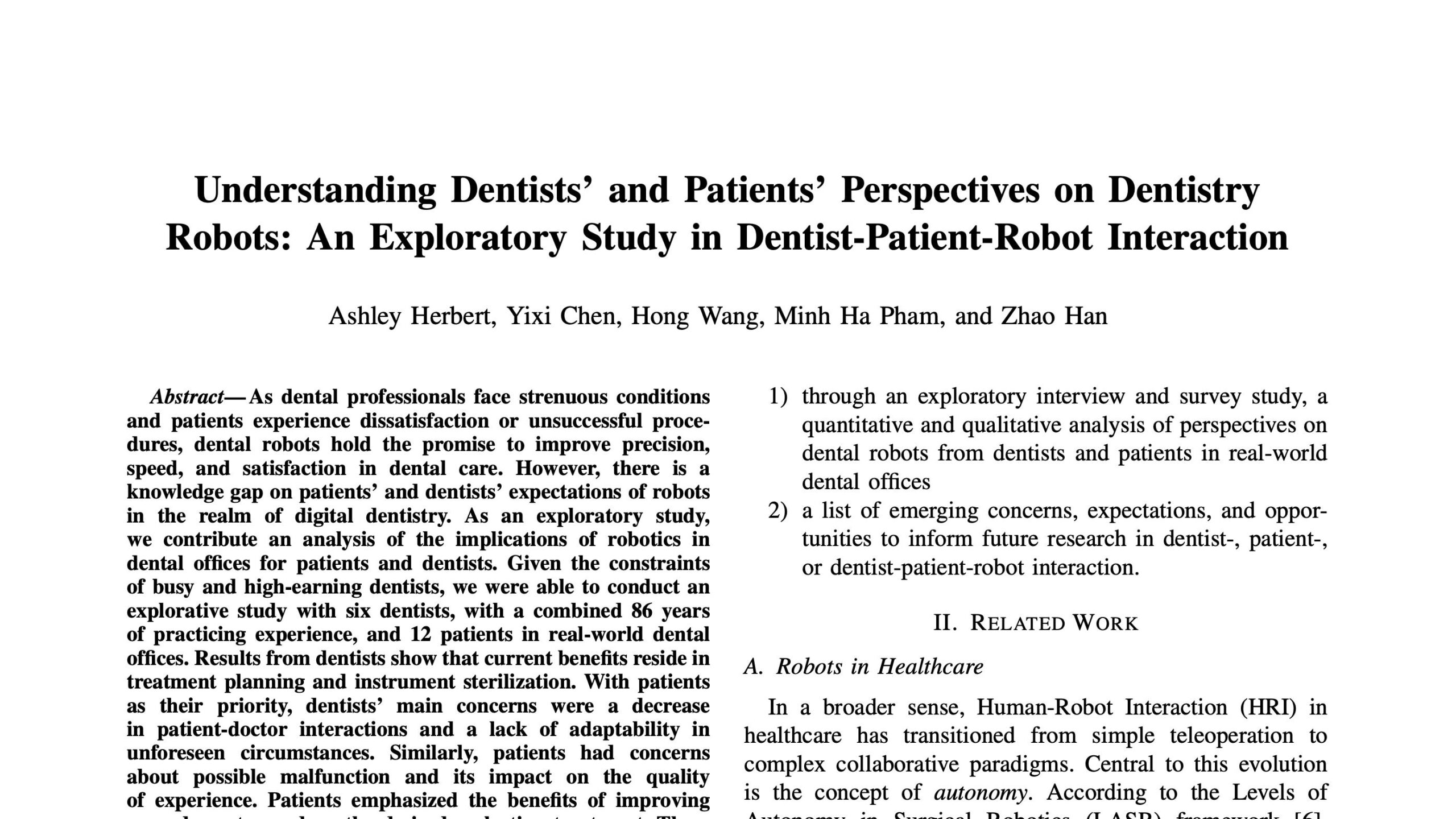 Understanding Dentists’ and Patients’ Perspectives on Dentistry Robots: An Exploratory Study in Dentist-Patient-Robot Interaction